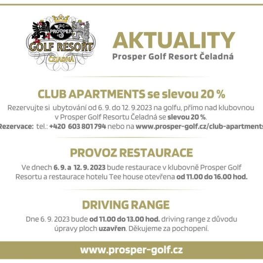 Aktuálně z Prosper Golf Resortu